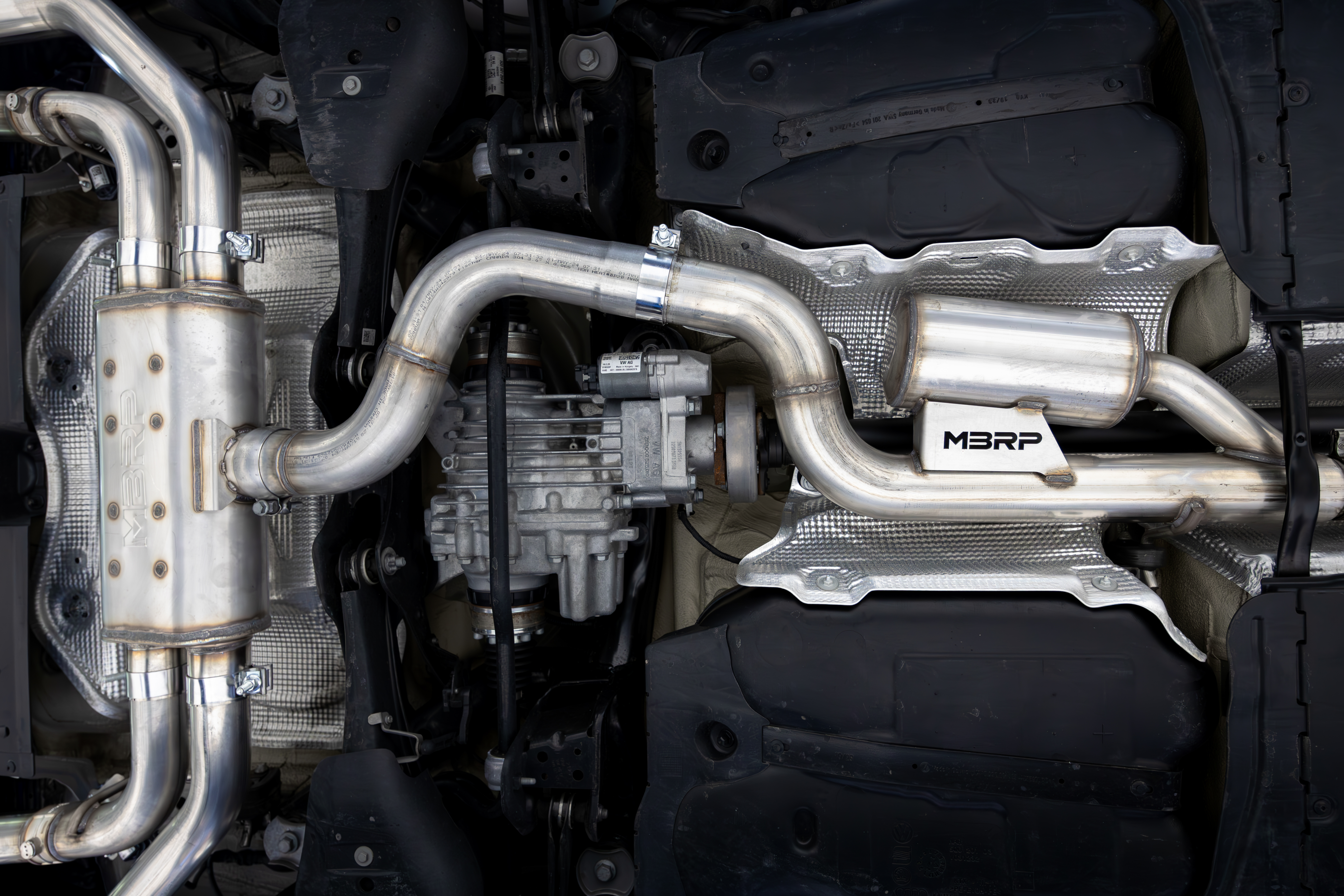 MBRP Exhaust S46193CF MBRP 3in. Cat-Back, 2.5in. Quad Split Rear Exit, T304, CF Tips, Active.